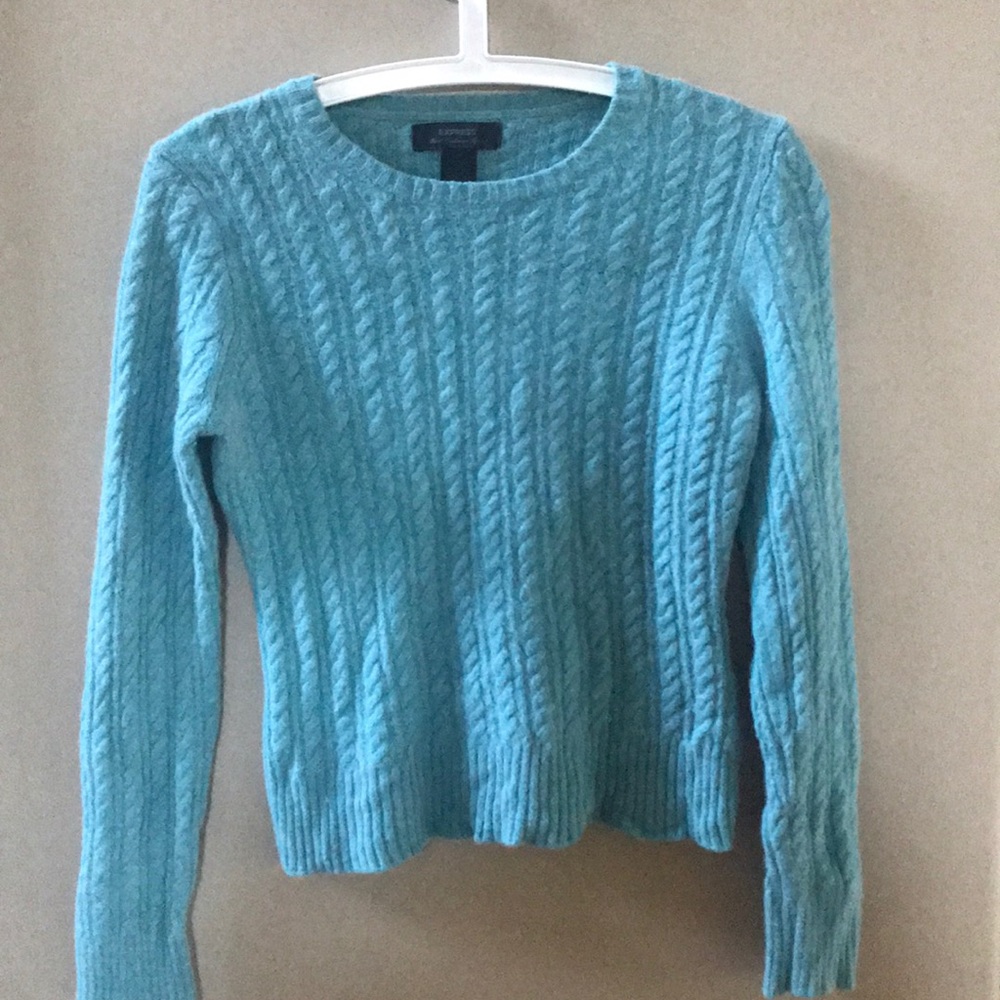 Express wool cashmere blend blue sweater size M